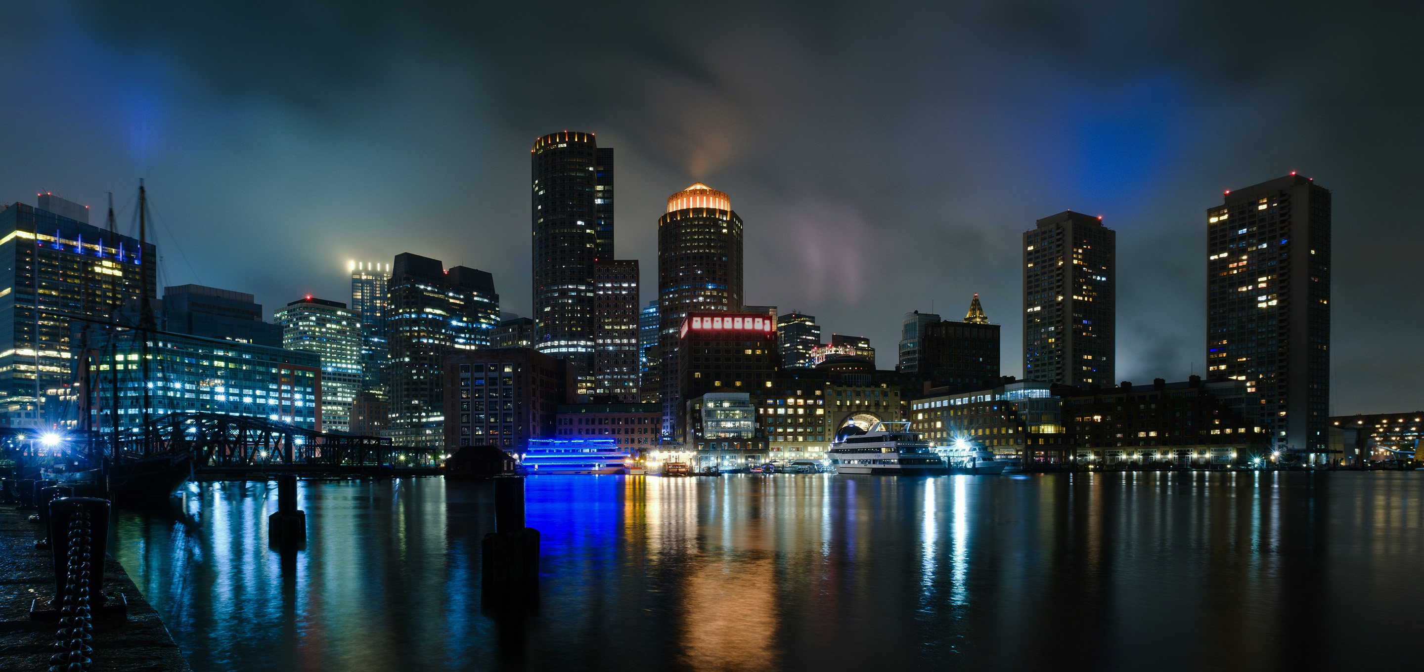 Boston at night